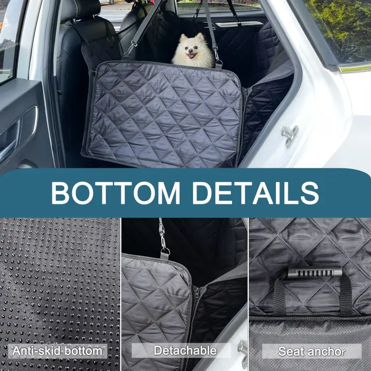 GeerDuo Pet Customize Extra Large Foldable Waterproof Dog Car Back Seat Extender Hard Bottom Covers for Large Dogs