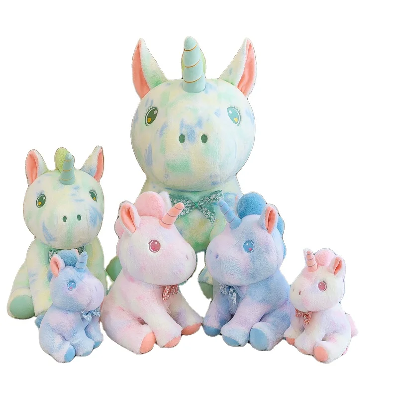 Fashionable Super Soft Warm Unicorn Puppet Toy for Girls Cute Plush Stuffed Doll Mix Colorful Sequins Bowtie Best Gift Babys