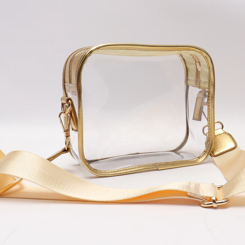 Superior Quality Custom Logo Women See Through PVC Jelly Clear Fanny Pack Clear Stadium Bag Crossbody Bag