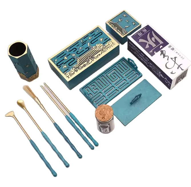 Self Healing Auspicious Crane Incense Censer Burner Holder Set Meditation Tool Set