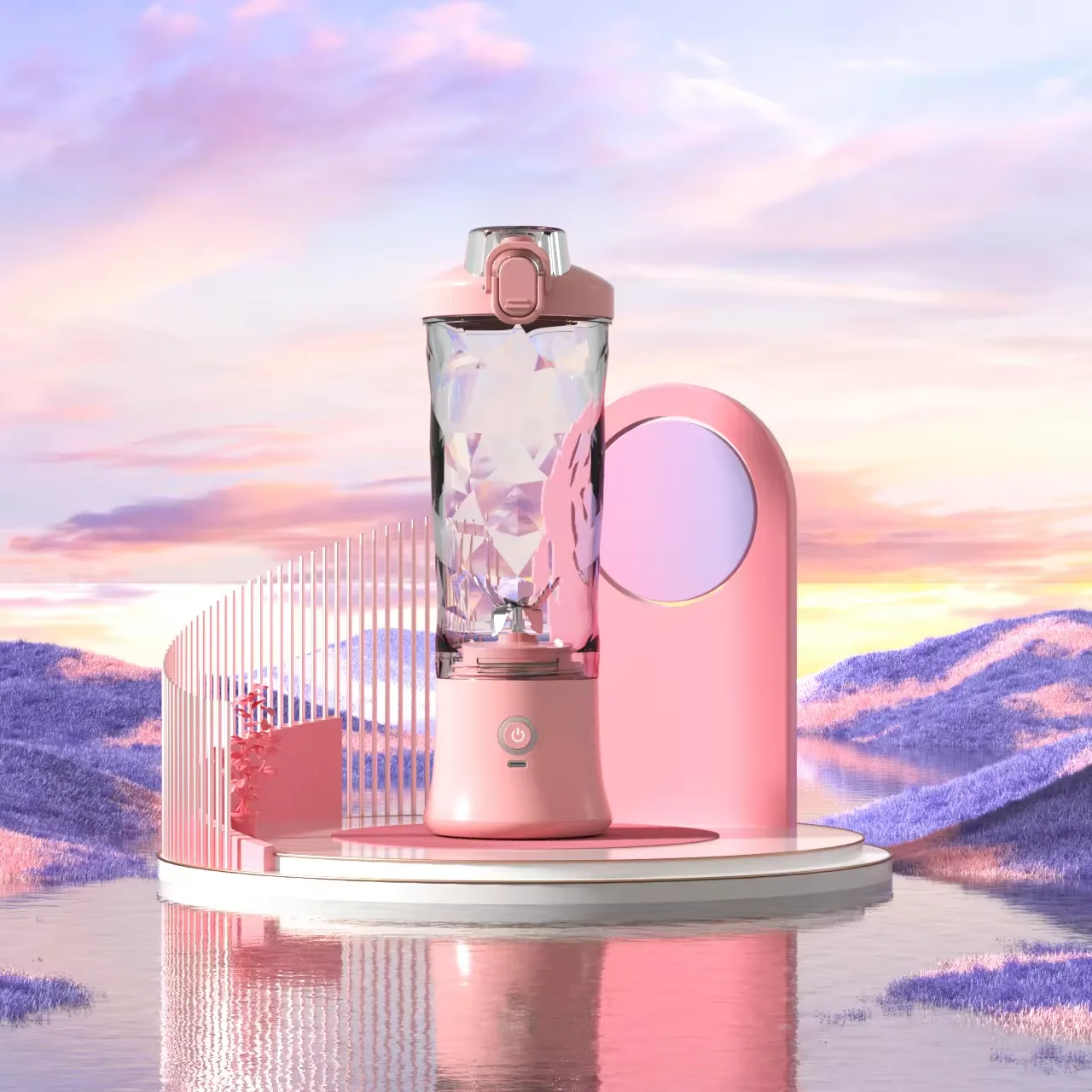 Hot Selling Kitchen Appliance 6 Blades Electric Portable Large Volume Blender Mixer With 600ml Portable Pocket