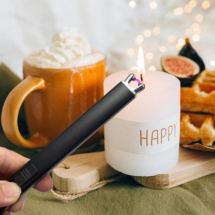 Extended Handle Safety Hot Sale Electric Arc USB Candle Lighter Metal Windproof Flameless Recharge BBQ Electric Candle Lighters