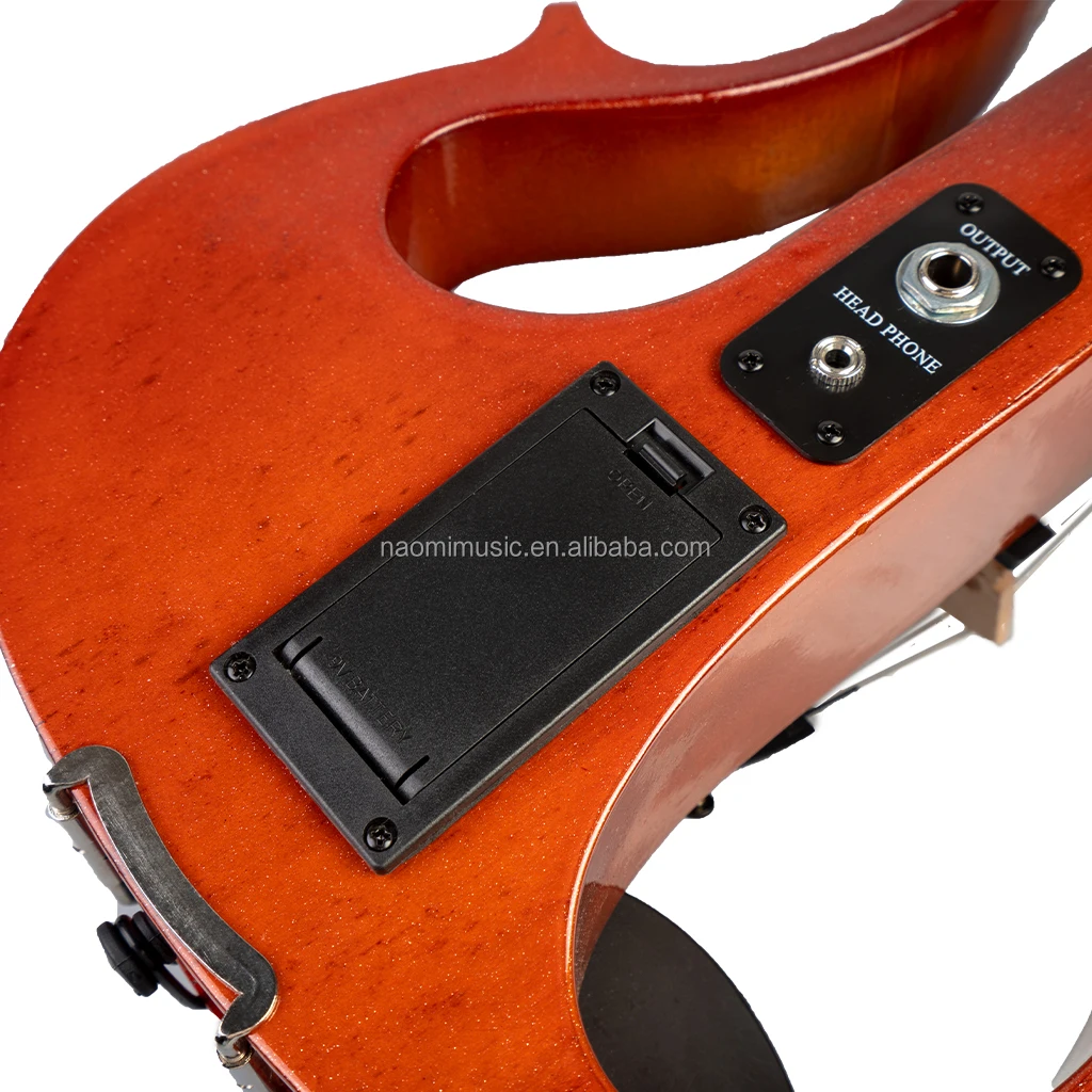 NAOMI 4/4 Size Electric Violin Kit Silent Electric Solid Wood Violin With EQ