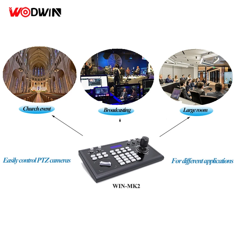 WODWIN High Quality LCD Screen Ptz Camera NDI Keyboard Controller for Broadcast