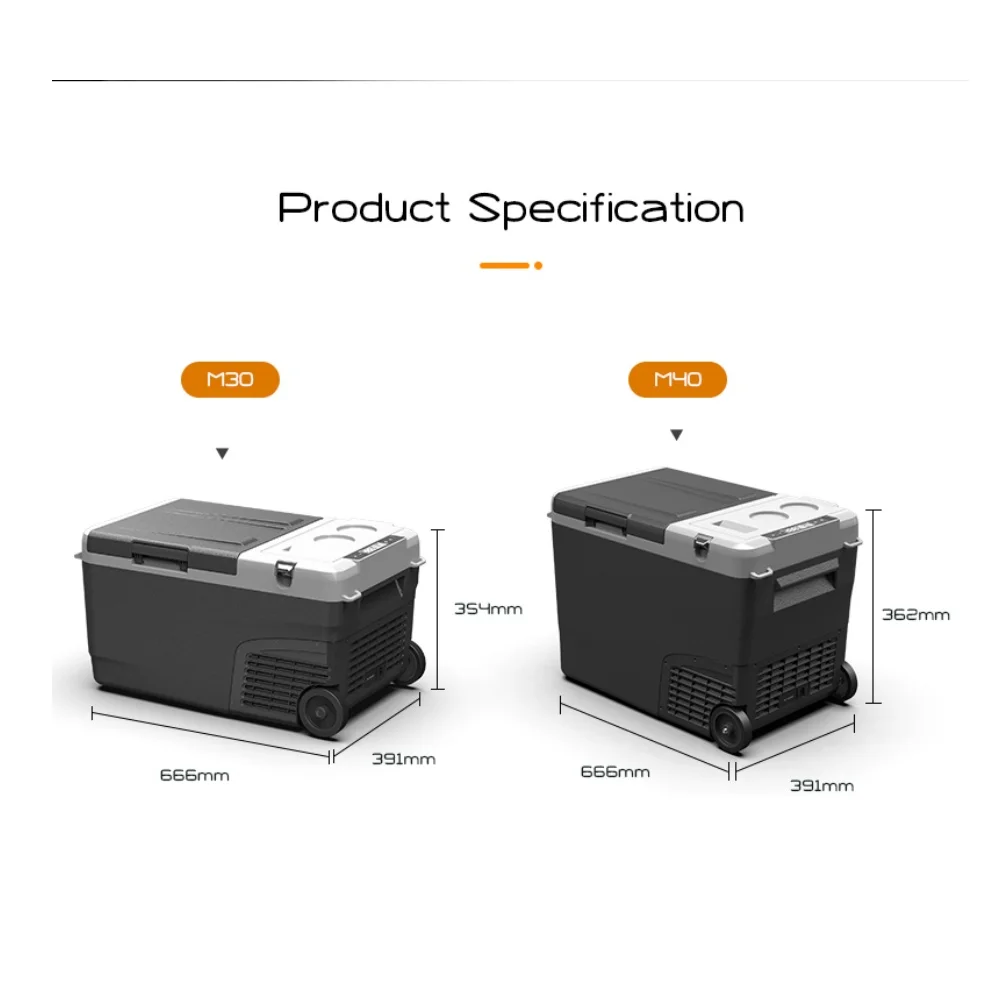 Alpicool M40 Outdoor 12v Cool Box Portable Freezer Car Mini Fridge Electric Cooler For Camping Car Cottage Rv Boat