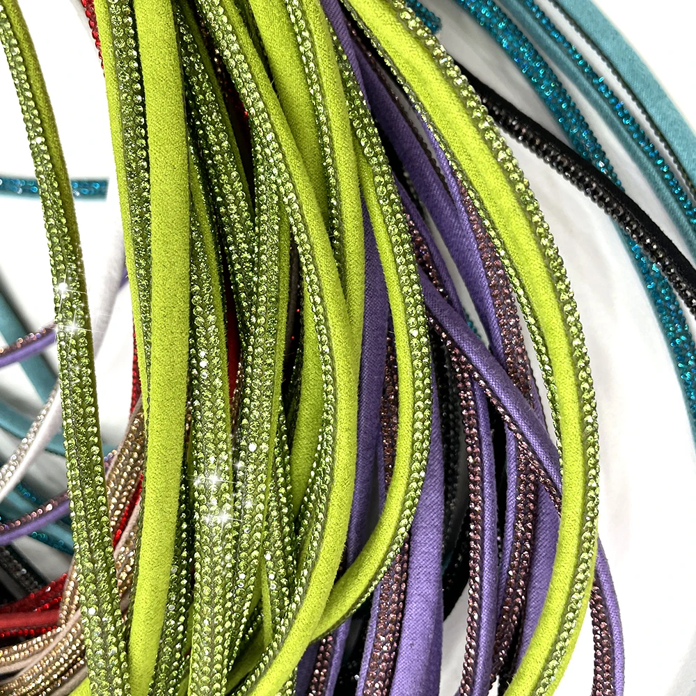 S577 Bling Rhinestone for Sandal Decoration 7mm Crystal Strip Rhinestone Rope for Shoes