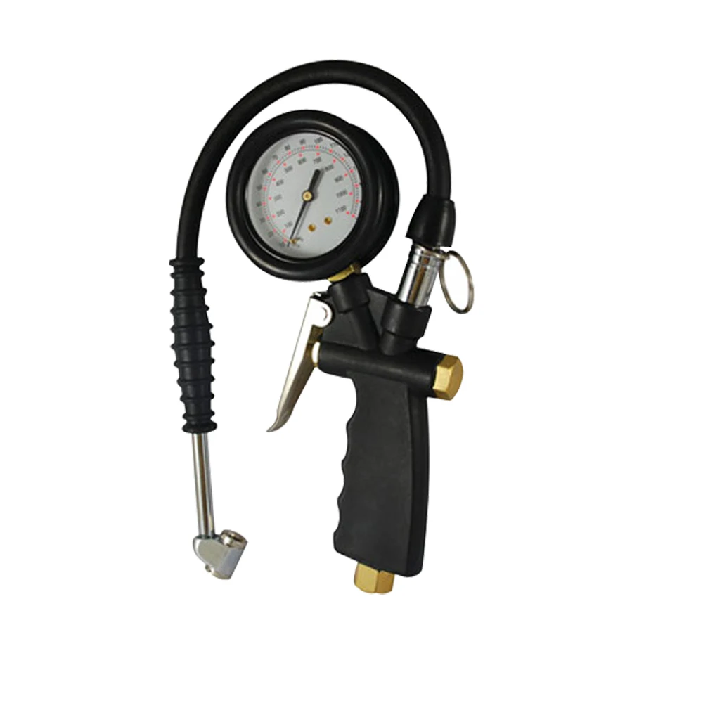 Air Chuck Dial Tire Gauge with Inflating Gun for Any