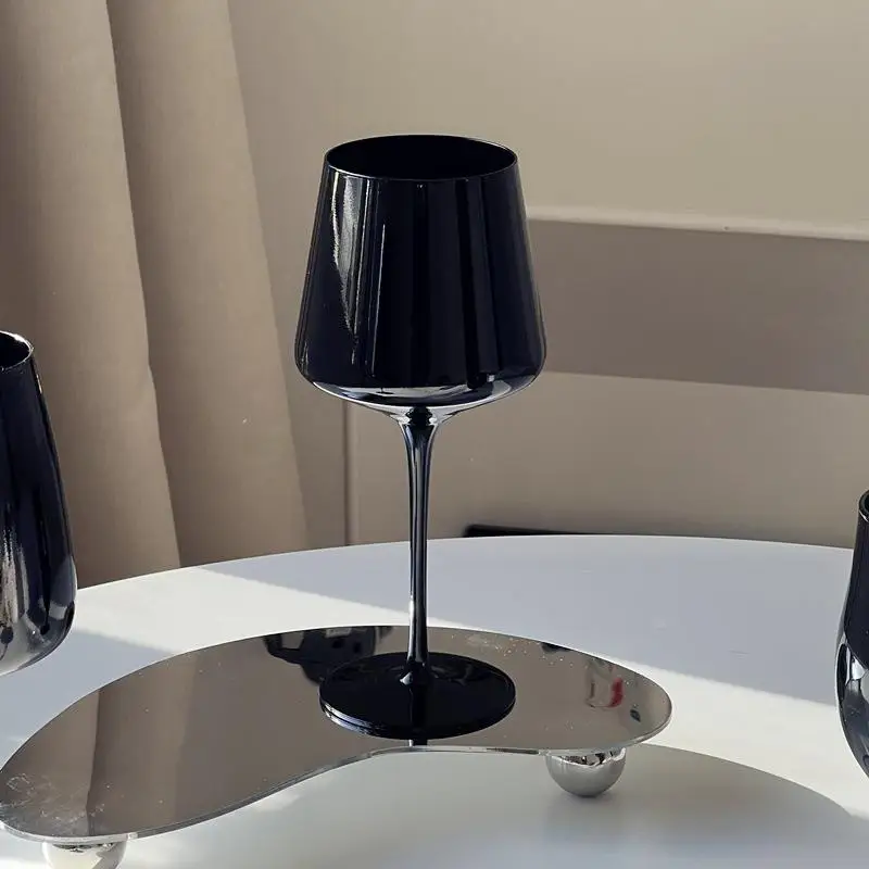 Wedding Tall Custom Logo Holiday Black Glass Wine Glasses Cups