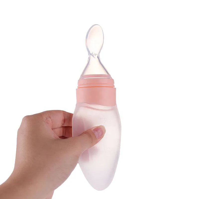 Silicone Baby Spoon Squeeze Feeder Bottle Food Fruit Pacifier Feeder Silicone Baby Feeder