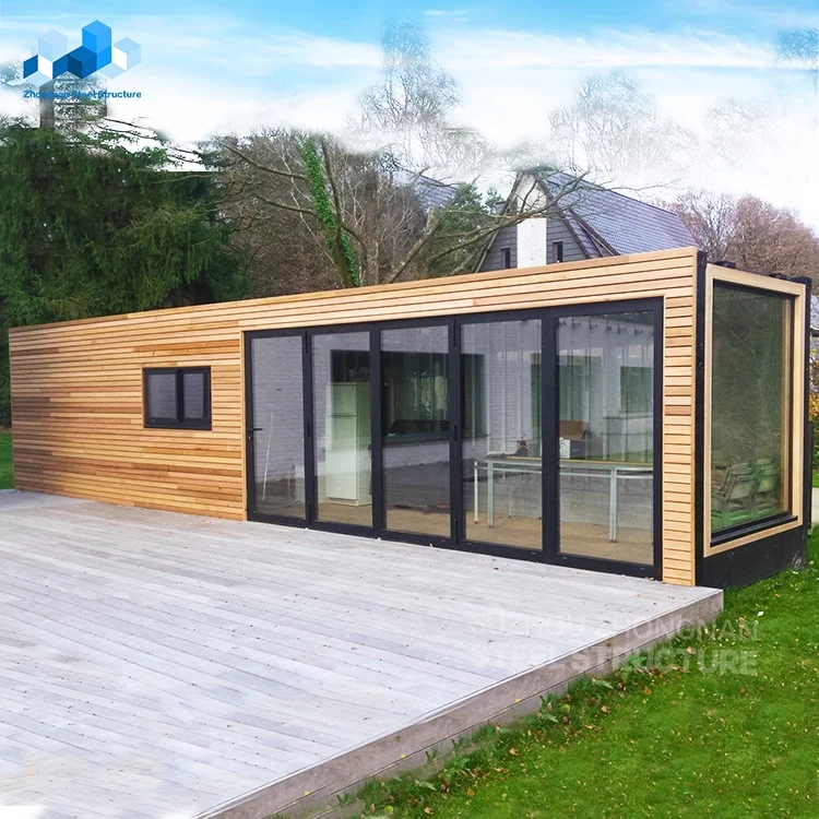 Zhongnan Detachable Custom 20ft 40ft luxury home portable hotel office prefabricated houses 2 3 bedroom tiny container houses