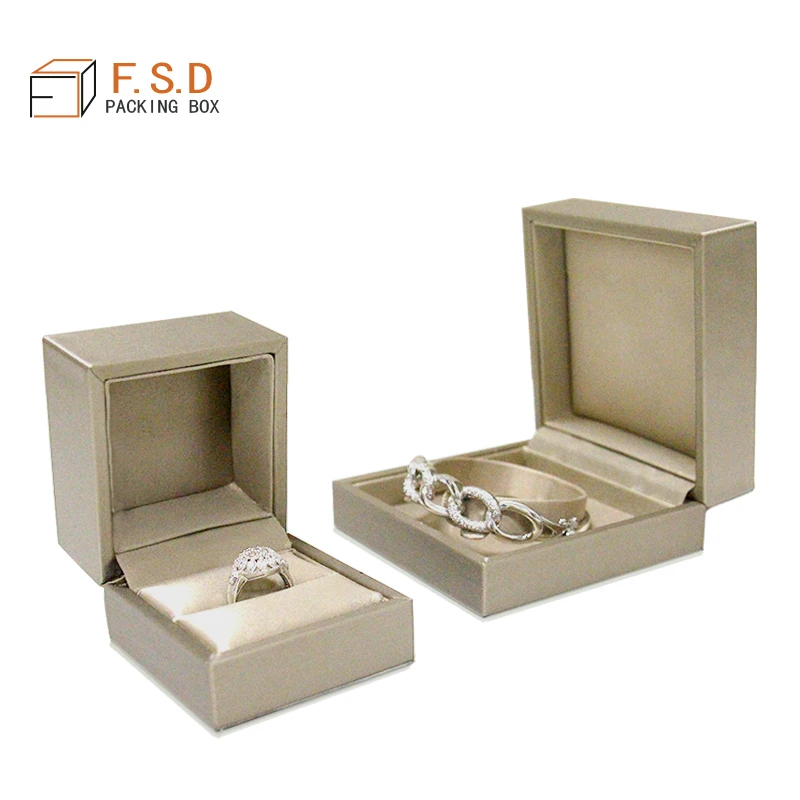 FSD Manufacturers Design Plastic Wholesale Ring Boxes Jewelry Box Pu Leather Custom Logo Jewelry Box