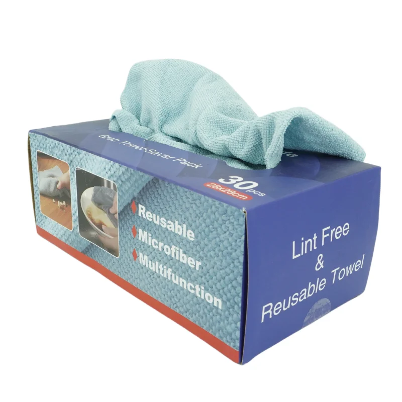 Wholesale Reusable Rags Kitchen Dishwashing Towel Strong Absorption Dish Cloth Microfiber Car Cleaning Cloth with Dispenser Box