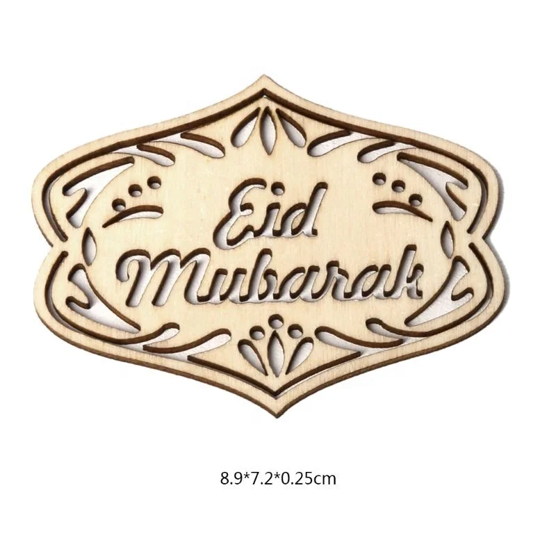 10 шт./компл. DIY Eid Mubarak мусульманское украшение для дома подвеска деревянное ажурное украшение подарки с веревками