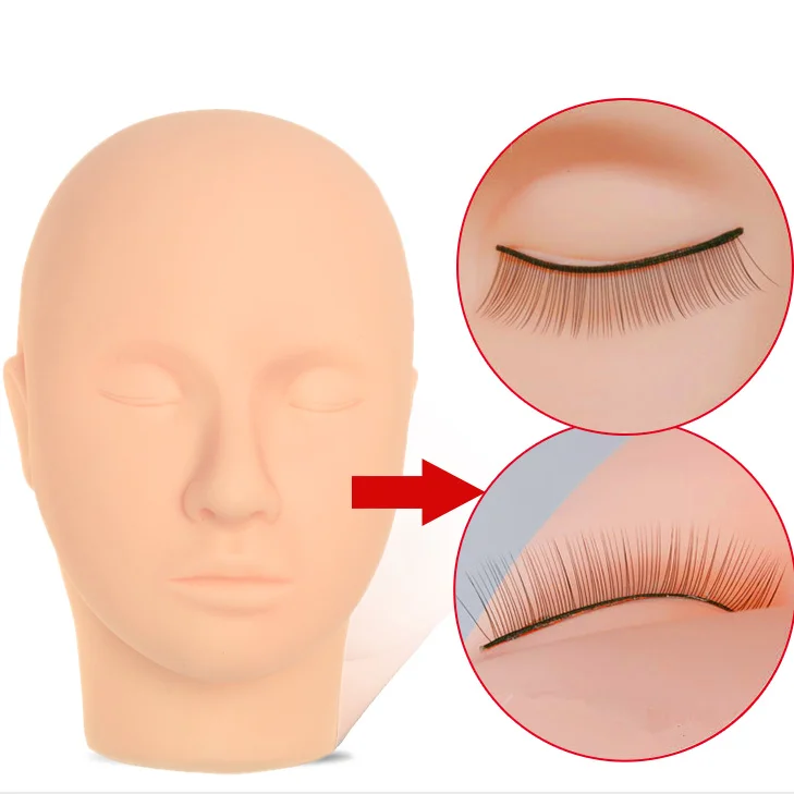 Massage Mannequin Head Flat Eye Facial Eyelash Eyelash Extension Makeup Practice Cosmetic Model Professional Training Heads Tool