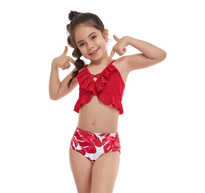 Summer Kids Swim Suits Hawaiian Sarong Bikini Girl Toddler Swimwear Shorts Children Swim Suit