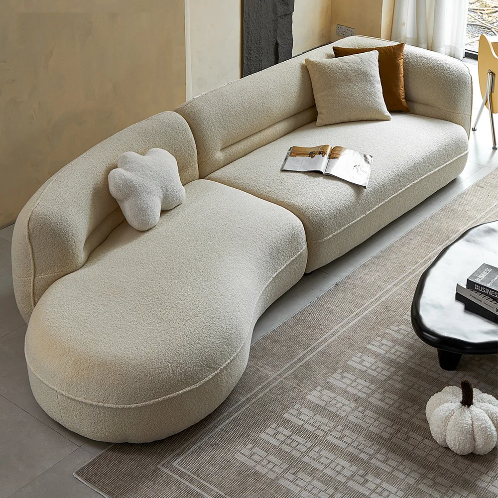 Classic Leisure Luxury Couch Contemporary Sofa Set Furniture Modern Curved Sofa Curved Living Room Long Lounge Sofa