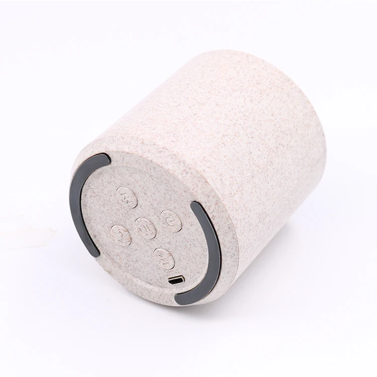 Wholesale biodegradable wheat straw high quality wireless speaker small wireless speaker portable mini table wireless speaker