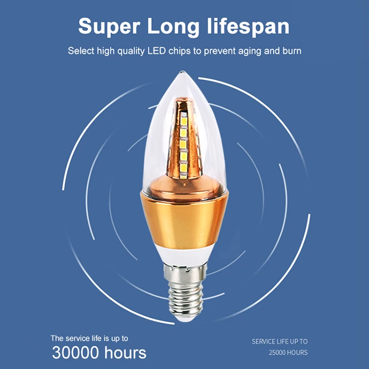 Small Screw Bulbbest Selling Energy Saving Indoor 5W 7W 9W 12W LED Candle Light Bulb