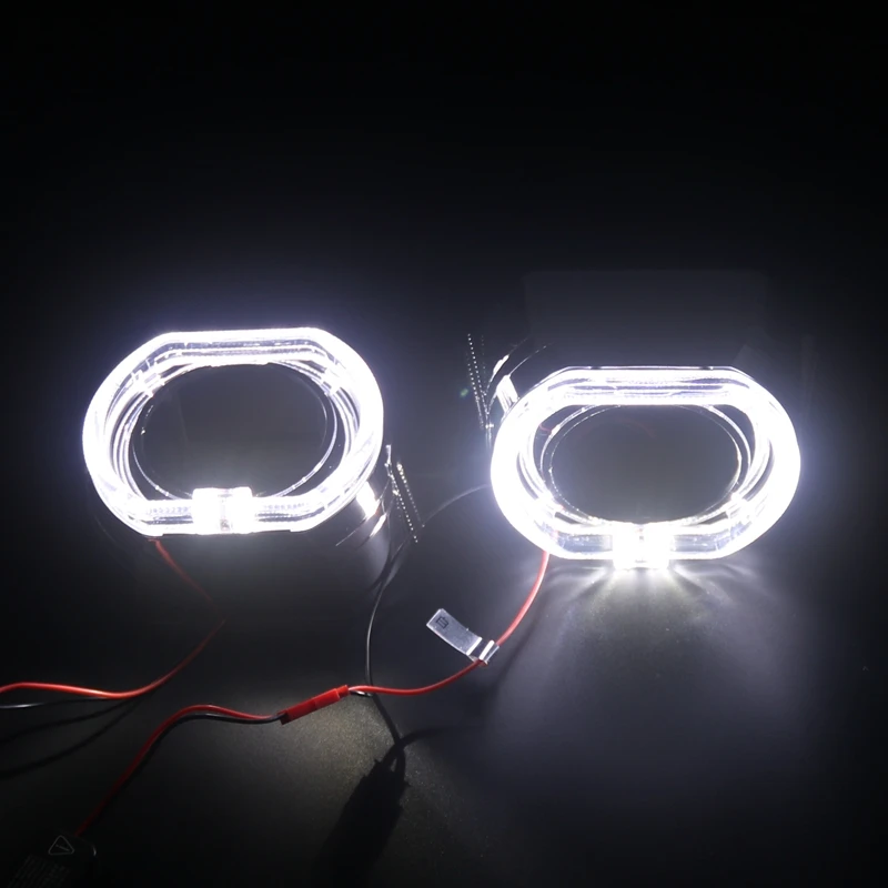 CQL 100mm 110mm led angel eyes led headlight halo ring,silver black chrome shroud,3inch shroud with led angel eyes