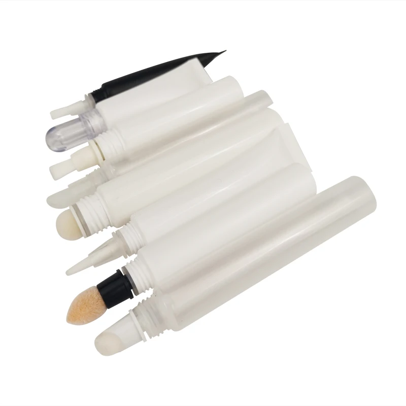 Hot sale BSCI certificate empty lip gloss plastic tubes with metal zinc  applicator 15 ml squeeze container for eye cream
