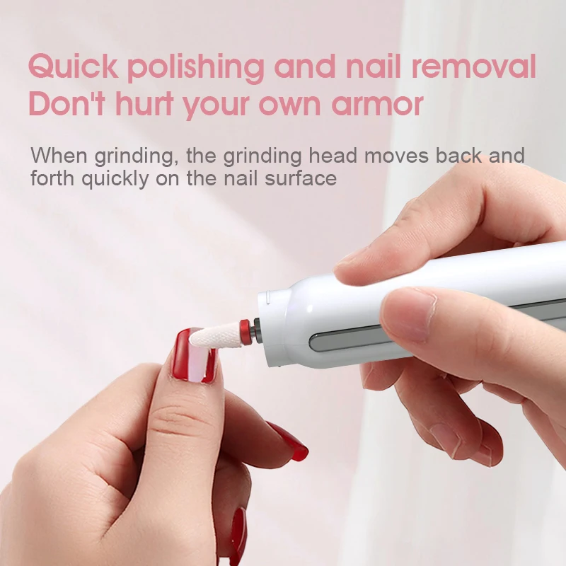 USB Rechargeable Manicure Machine Set 15000RPM Mini Nail Pen Portable Manicure Equipment LED Light Manicure Drill Nail File Tool