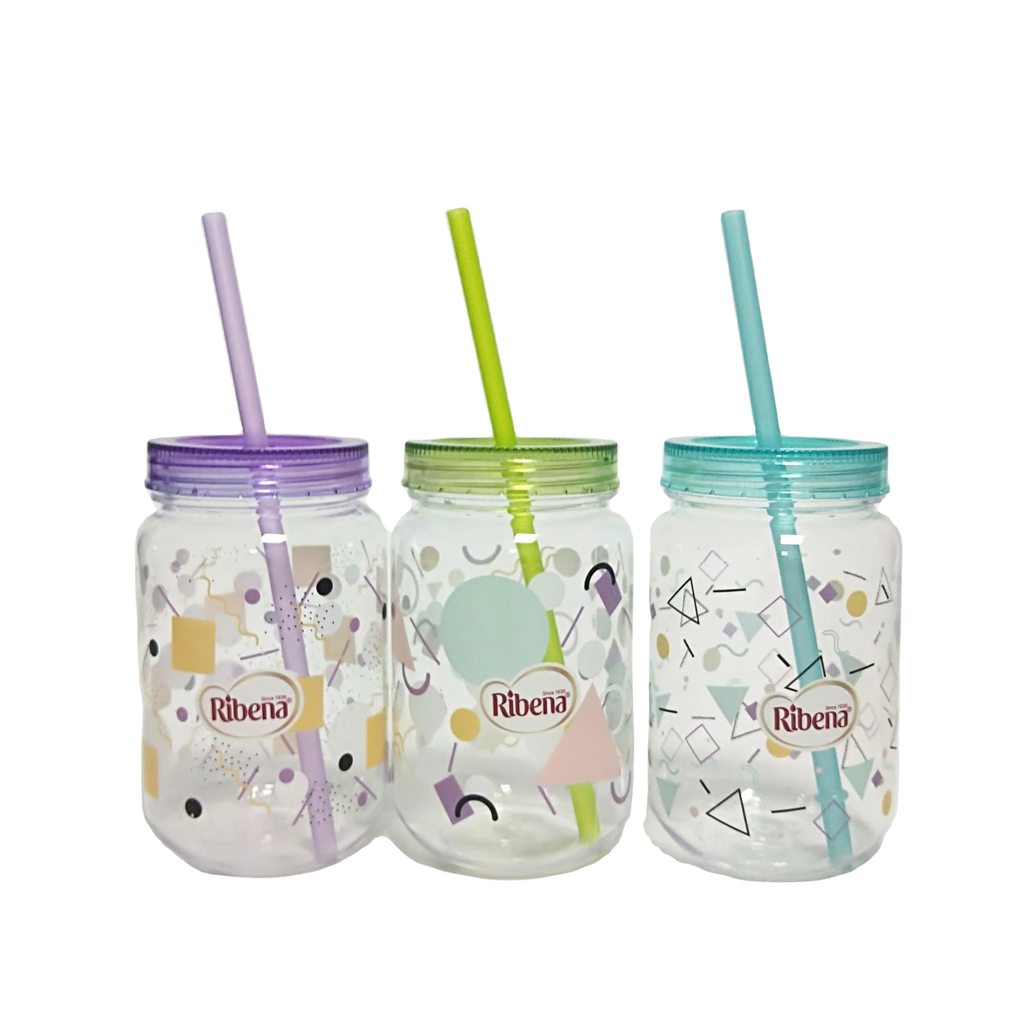Дизайнерский стакан Mason Jar Tumbler с винтовой крышкой и соломинкой Эльзой Анной от Frozen устойчивый к ударам