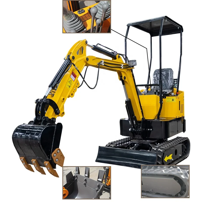 Garden Micro Digger Accessories Seats Forestry Mulcher Auger Color 1.7 Ton Mini 1Ton Excavators Prices For Rubber Tracks