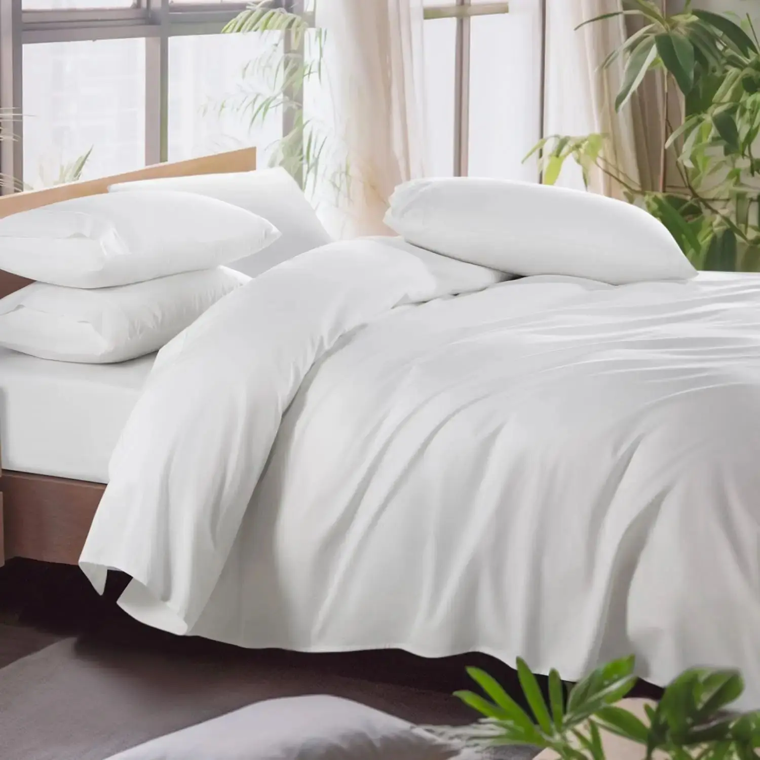 100% Egyptian Cotton King Size Sheet Set 1000 Thread Count Luxury Cotton Bed Sheets Breathable & Cooling Bedding and Pillowcases