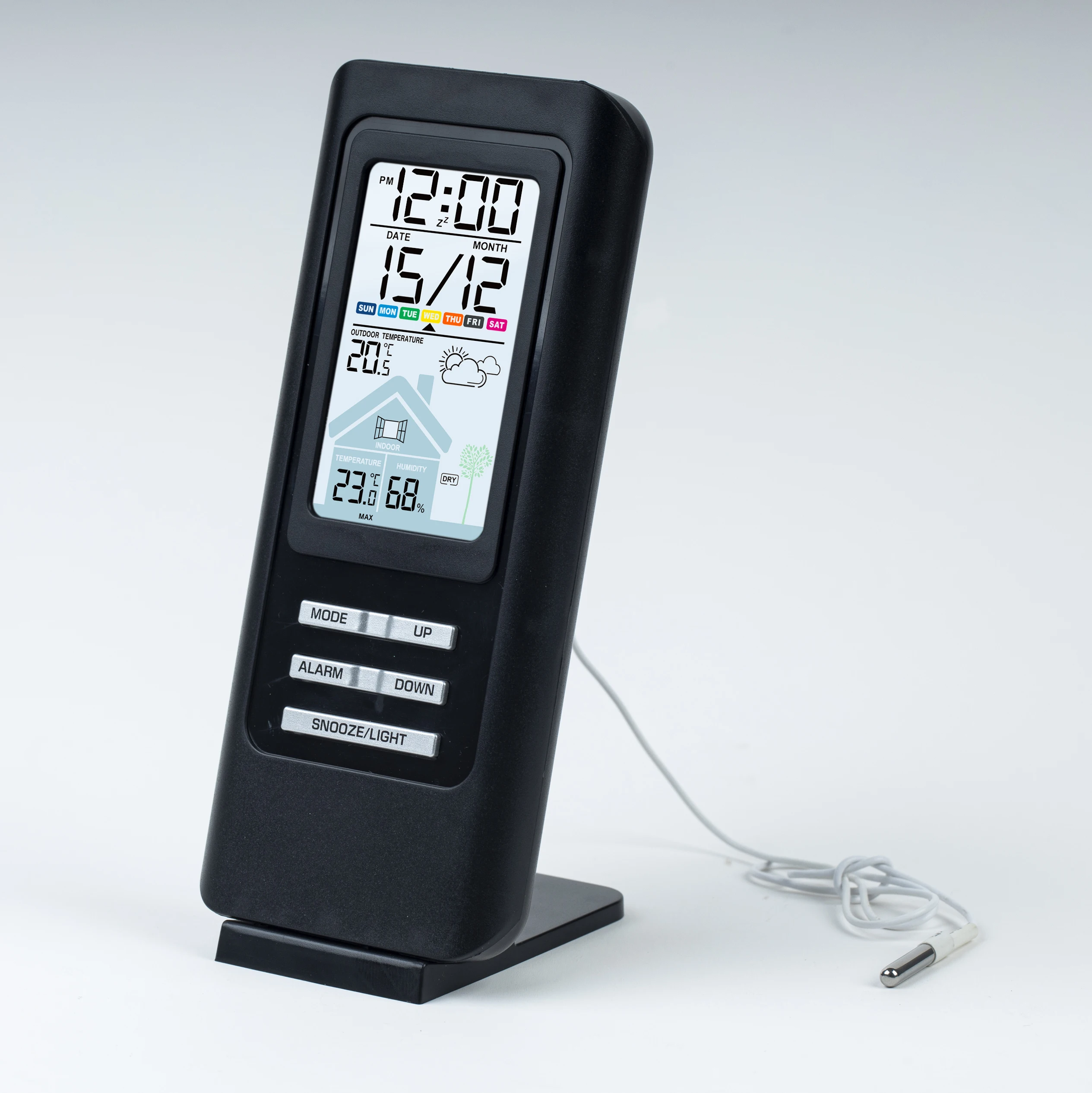 Digital Weather Station Wireless Indoor Outdoor Hygrometer Thermometer Weather Forecast With Wire Probe