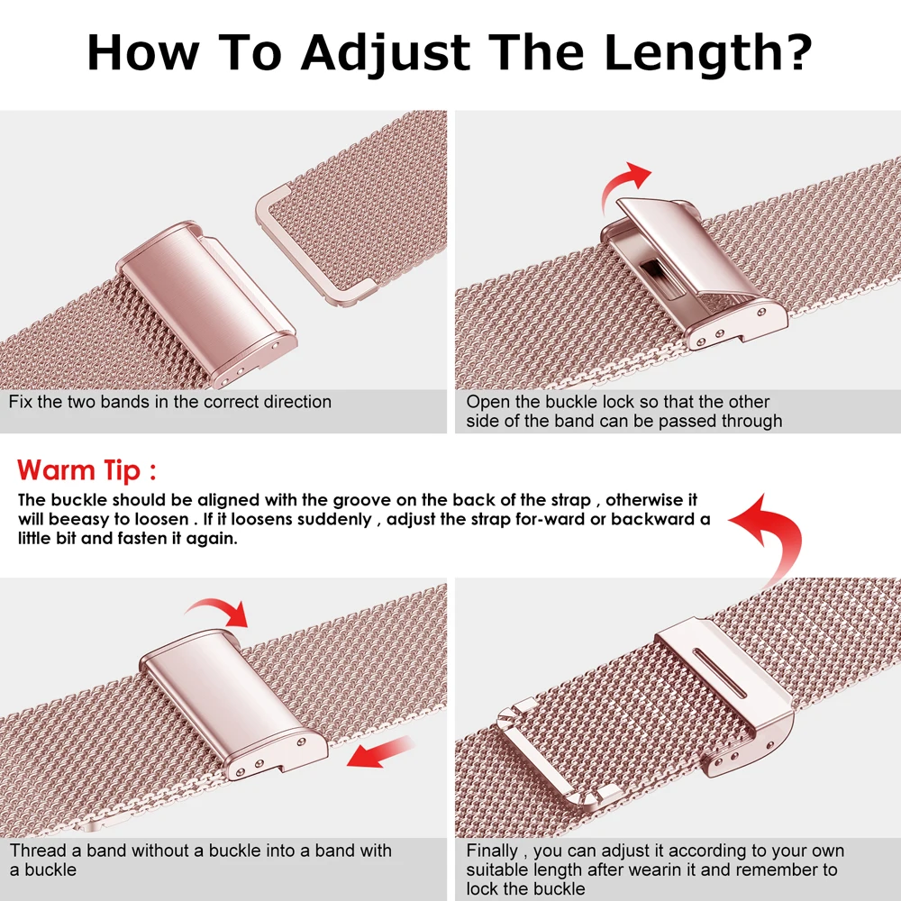 20mm/22mm Watchband Strap for Xiaomi Huami Amazfit Bip U/S Pace Lite Youth GTS 2 2e Milanese Smart Bracelet Bands Sport Correa