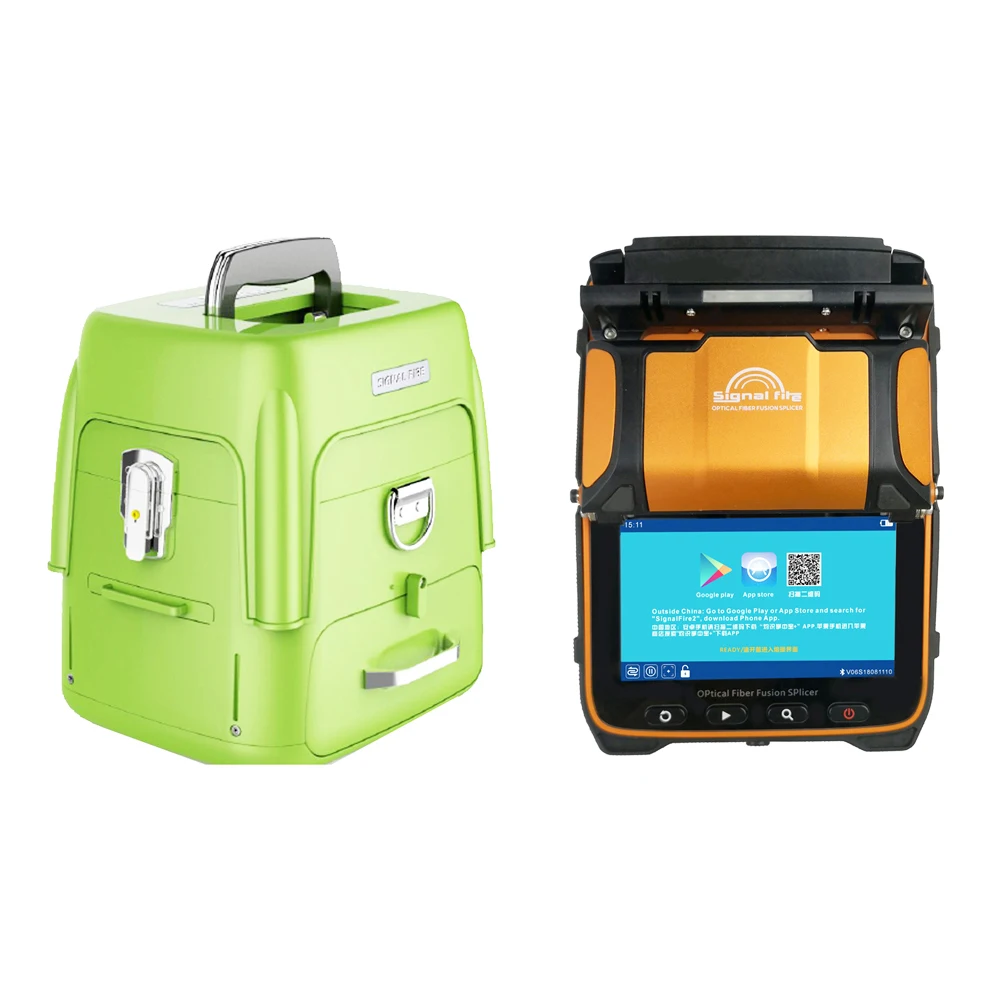 FTTH Fiber Optic Welding Splicing Machine AI 9 Signal Fire Fiber Optic Equipment Fusion Splicer
