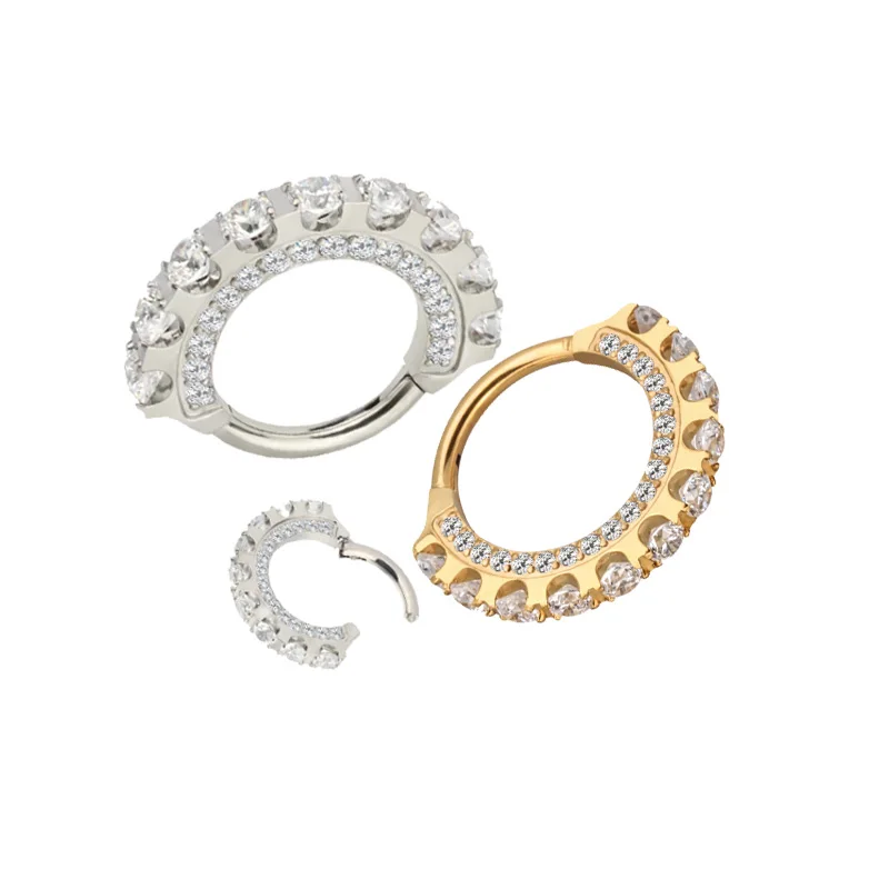 Hot Sale Ready To Ship Titanium Body Piercing Jewelry Hinged Segment Ring Different Shape Nose Ring Helix Earring