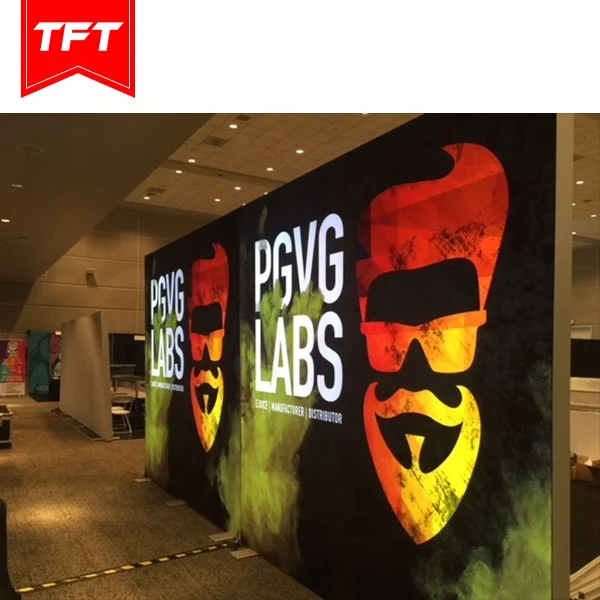 
China Portable Free Standing Double Sided Tradeshow Aluminum Backlit Led Frameless Tension Fabric Lightbox 