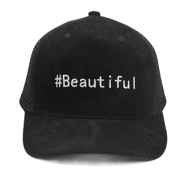 Custom Embroidery Logo Suede Trucker Hats Mesh Cap Wholesale