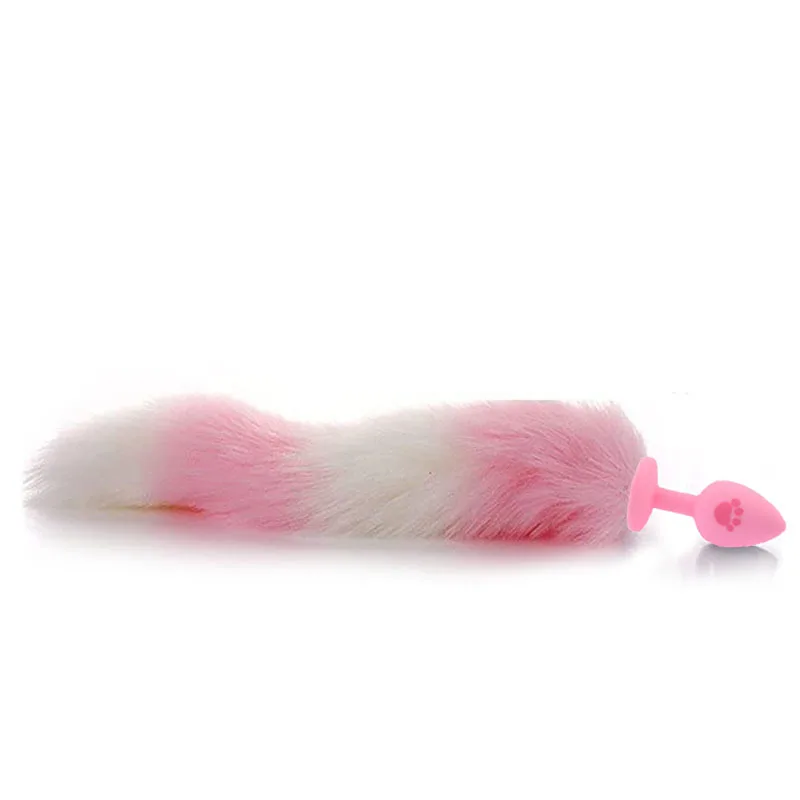 Silicone Butt Plug with Smooth Long Fox Tail Anal Sex Toys Role Play Flirting Animal Tail for Couple Sex Games