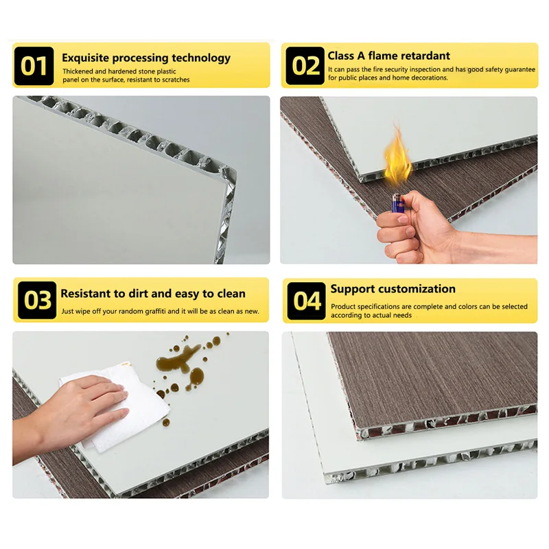 SPC Aluminum Honeycomb Panel Wholesale Fire Resistant Wall Cabinet Stone Composite Honeycomb Sandwich Panel