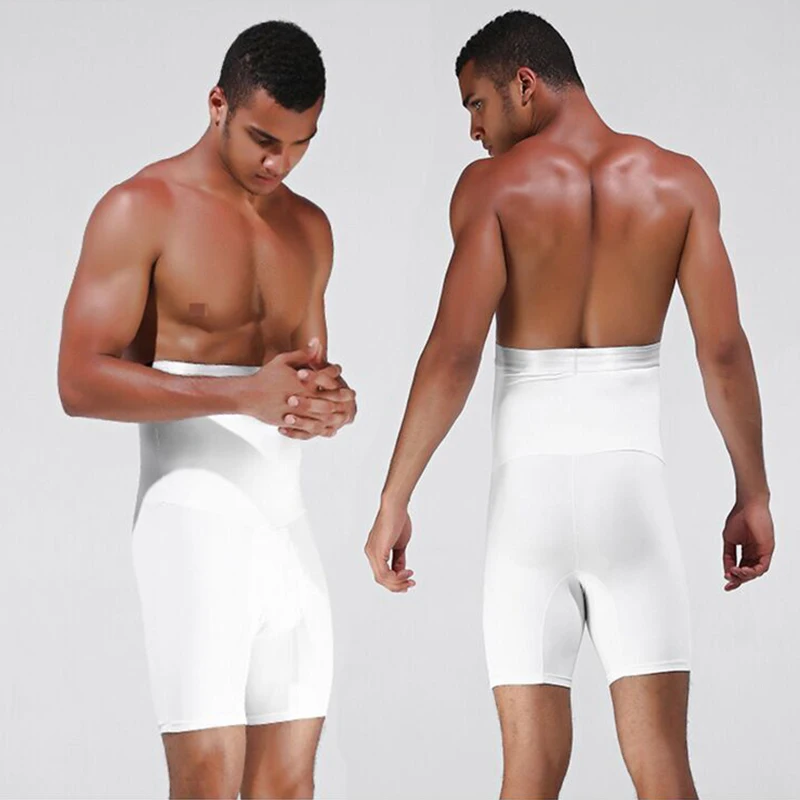 
Men Boxer Briefs Open Fly High Waist Slimming Underwear Belly Girdle Body Shaper Shaping Shorts 