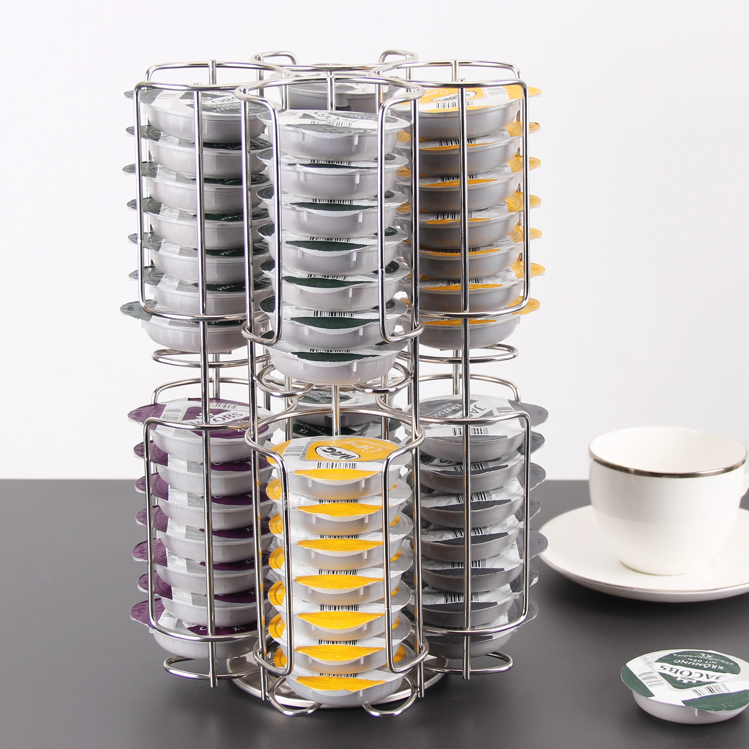 Wholesale Standing Type 64pcs Metal Coffee Capsule Holder