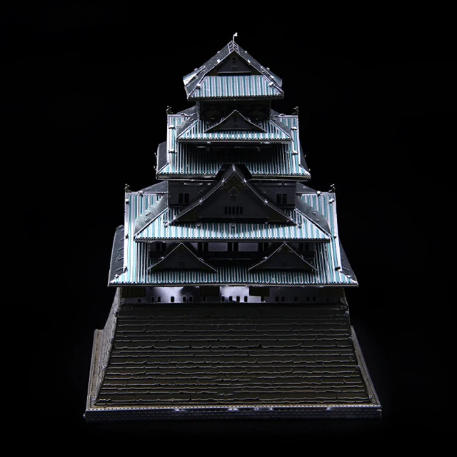 Colorful Osaka Castle Japan 3D DIY Metal Model Puzzle Miniature Scale Building Kits Toy Adult Hobby Science Creative Academia