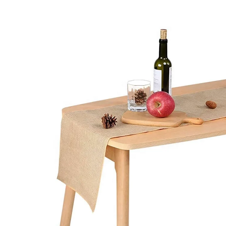 Hotsale custom cheap woven roll table runner burlap for home decoration