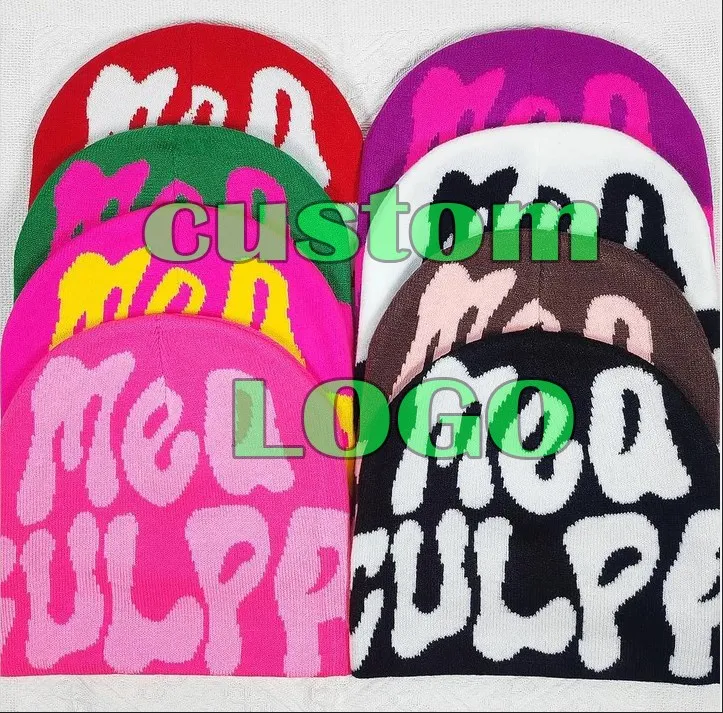 2024 вязаная шапочка из мохера с вышитым логотипом