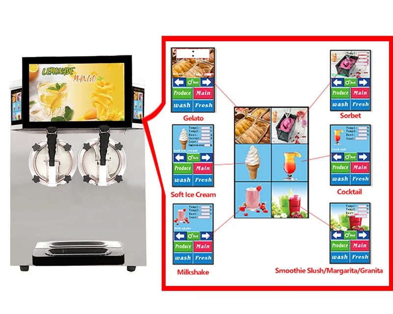 Factory direct sale food and beverage equipment 2 cans frozen drinks Margarita machine for sale