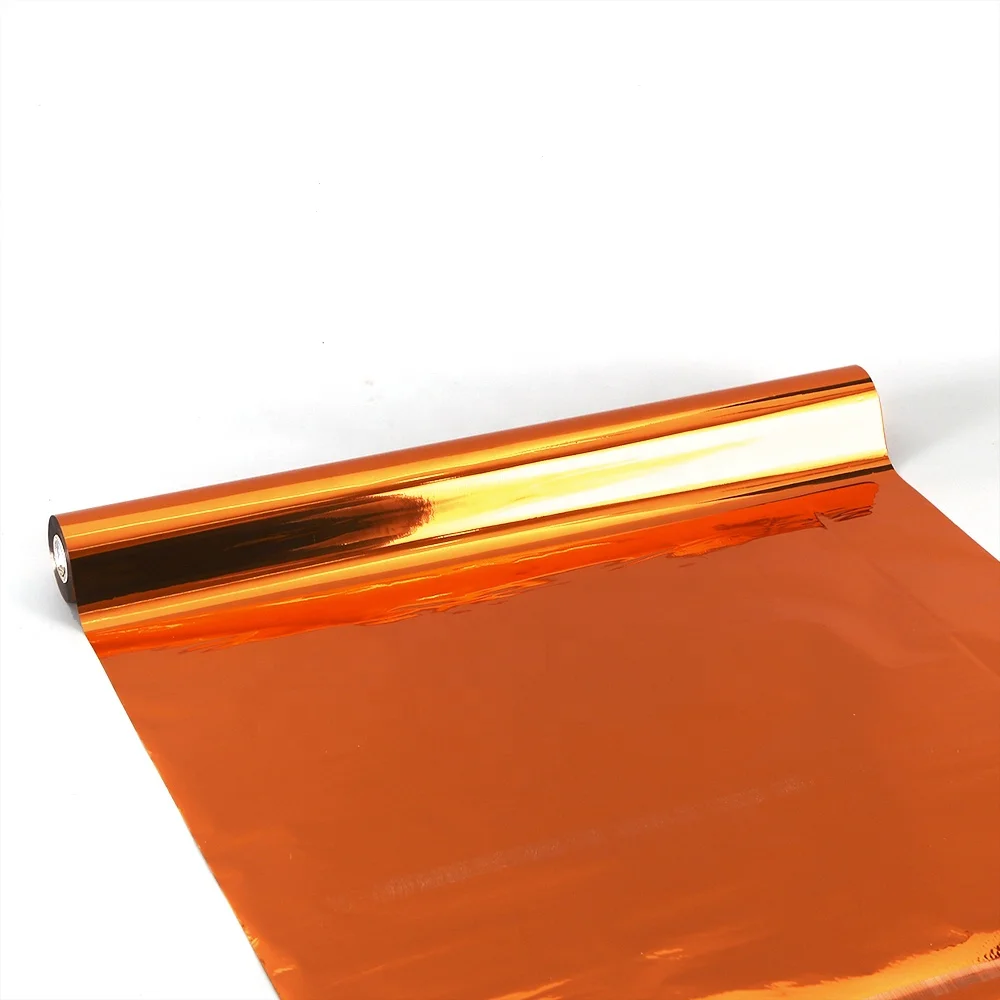 Hot stamping foil orange color foil 31 micron aluminium foil roll