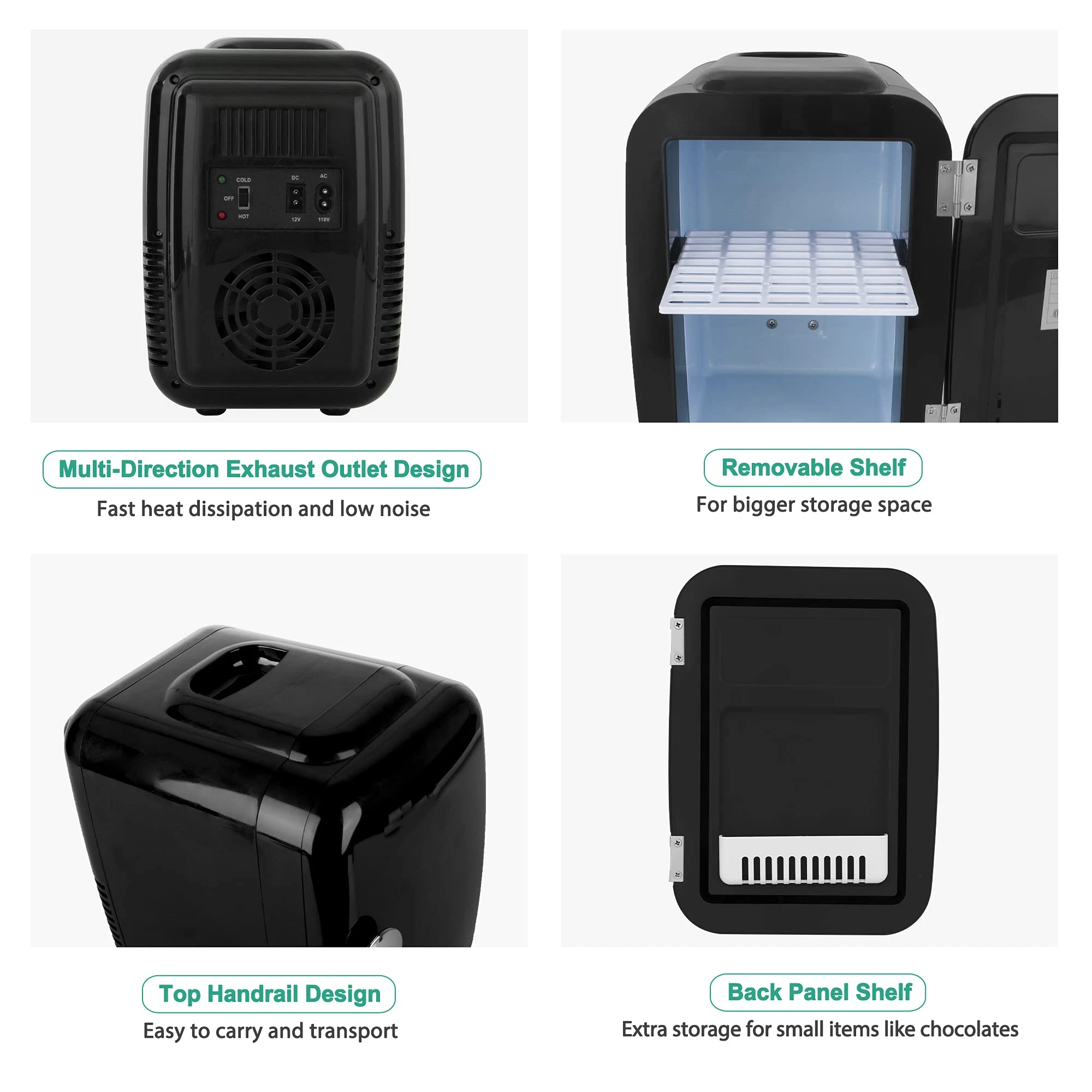 Portable Mini 4 L Desktop Skincare Cosmetic Cooler Car Refrigerator Fridge For Auto Bedroom Office