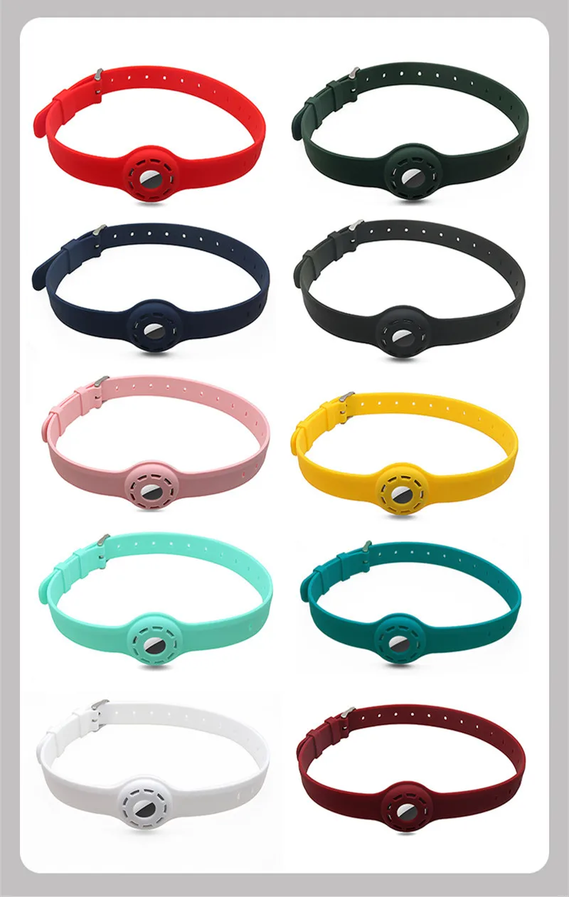 Silicone Pet Collars Dog and Cat Anti Lost Neck Strap for Apple AirTag Band Location Tracker Retainer Cover Protector