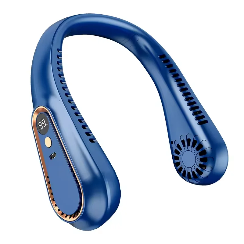 Customized 2024 Summer Outdoor Activity 1200 mA Charging Hanging Neck Cooling Fan Mini Portable Fan