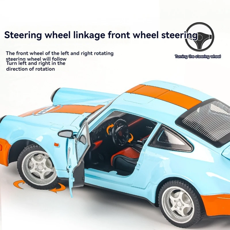 Diecast toys car Por-sche metal model car classic kid toy hobby car with Simulated sound lighting