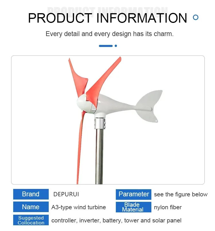 Manufacturers Wind Turbine Cost 100W 12V 24V Horizontal Axis Wind Power Generator Alternative Energy System