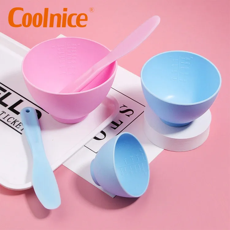 Eco Luxury Facial Diy Clay Cosmetic Facemask Mixing Bowl Set Kit Wooden Bamboo Silicone Face Mask Bowl And Brush Spoon