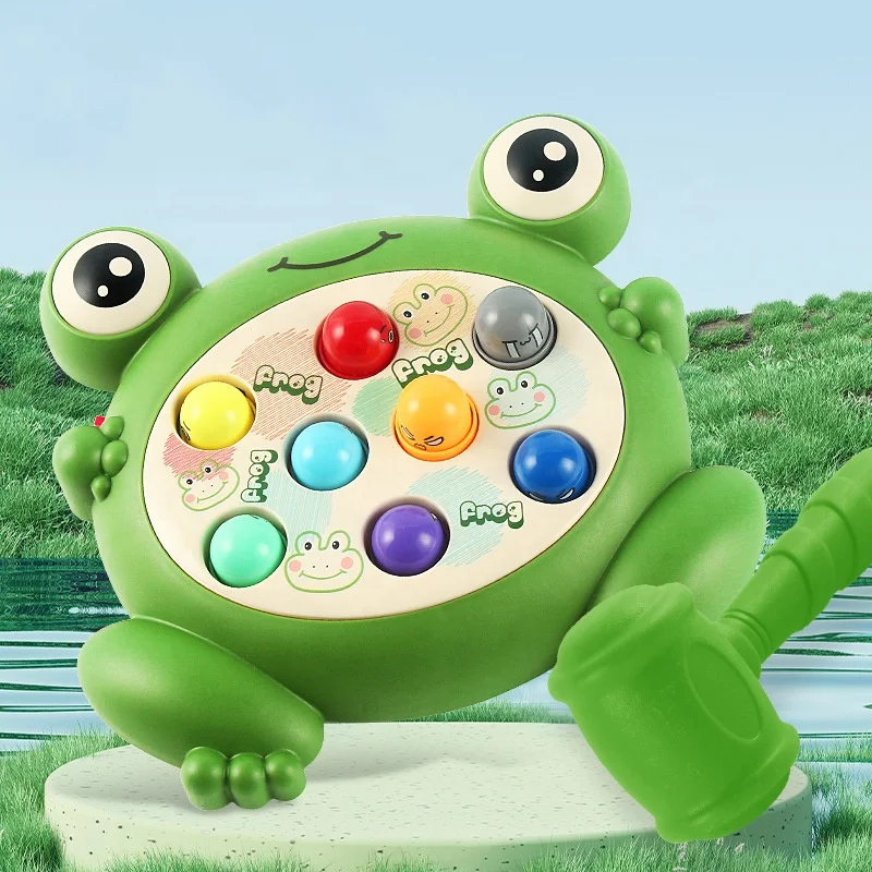 Kids Educational Toy Frog Whack A Mole Toy Sensory Knock Hammer Pounding Toys Whack A Mole Game